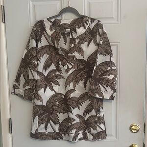 Tommy Bahama Brown/ White Palm Tree Pattern Swimsuit Cover-up, Size Small